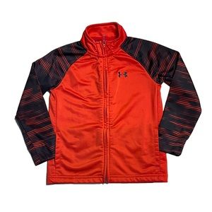 UNDER ARMOUR Track Jacket Boys 4T Full Zip Long Sleeve Black Red